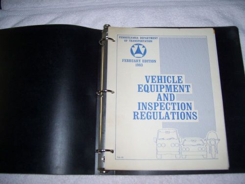 Sell 1983 Pennsylvania Inspection Regulations Manual - Book in Tarentum