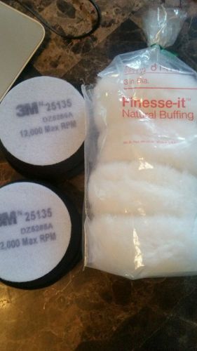 3m finesse-it natural buffing pad diameter 3&#034; (pack of 8) 81470 and 4 grey foam