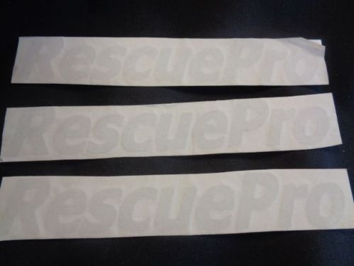 Rescue pro decal lot of ( 3 ) gray 7 5/8&#034; x 1 1/4&#034; marine boat