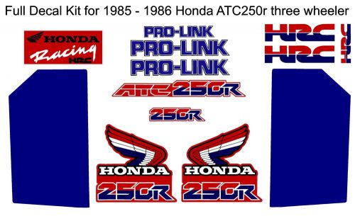 Full decal fit for 1985-1986 honda atc 250r three wheeler -  atc250r 250r