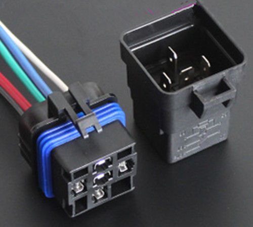 1 sets-automobile 12v dc 40a 5pin waterproof integrated relay  relay &amp; socket