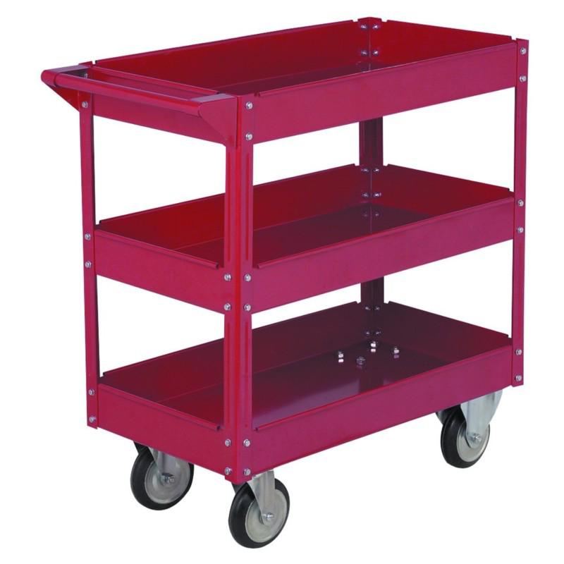 16 x 30 steel service utility push shop cart & 3 trays
