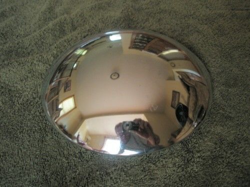 Boat trailer / camper hubcap 8 3/8 o.d. chrome baby moon style