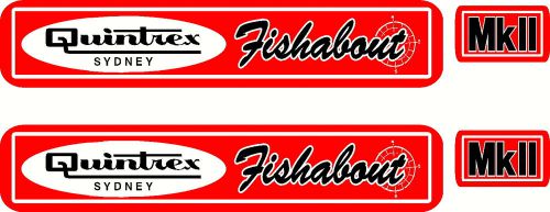 Quintrex fishabout mkii fishing, boat, sticker decal set