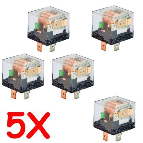 5-pack universal auto 12v 80a 80 amp spst relay 4pin 4p fit for car motor truck