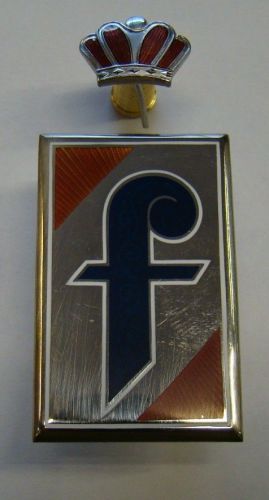 Pininfarina chromium and enamel metal emblem 30 x 65 mm. 2 pieces