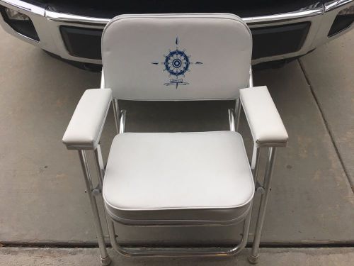 Nice! stainless steel folding deck chair for boat &amp; dock marine vinyl make offer