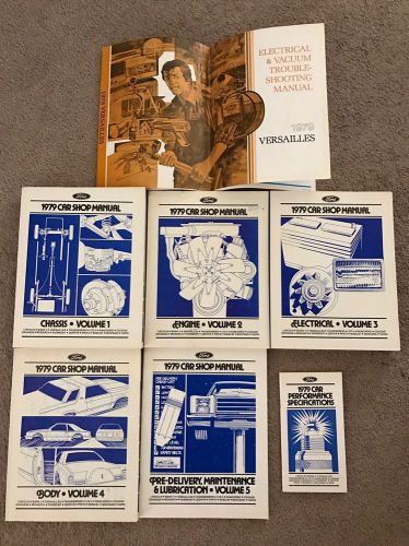 Ford 1979 versailles car shop manual vol 1-5, performance specs, &amp; elec trouble
