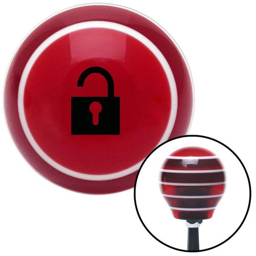 Black unlocked lock red stripe shift knob with m16 x 1.5 insert backup flathead