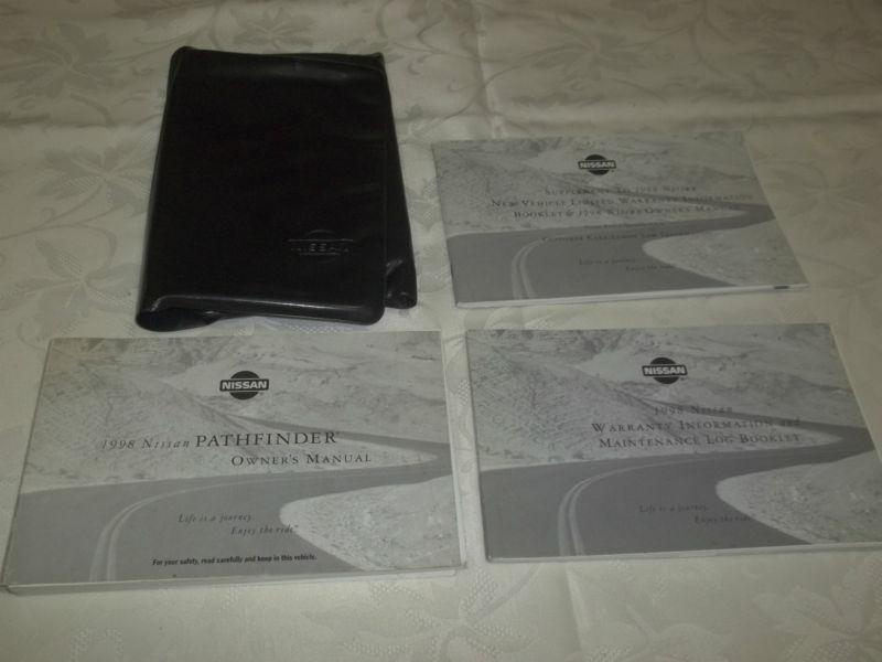 1998 nissan pathfinder owner manual 4/pc.set & black nissan trifold factory case