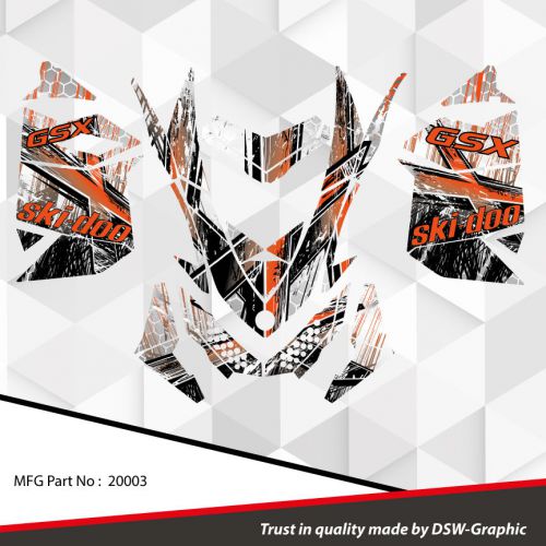 Ski-doo xp mxz snowmobile sled wrap graphics sticker decal kit 2008-2013 20003