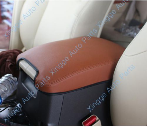 Brown leather armrests protect mat for toyota prado 2010-2015