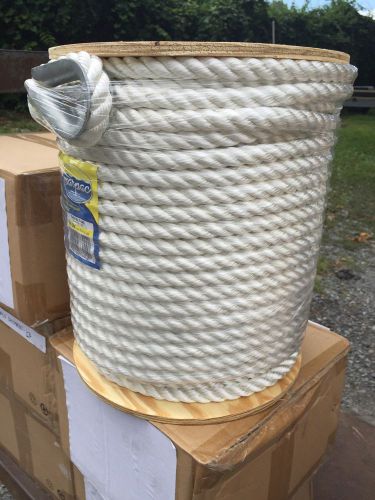 Marpac white 5/8&#034; x 300&#039; twisted nylon anchor line with spliced thimble
