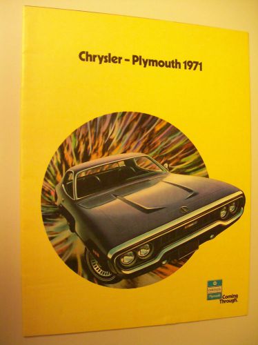 1971 chrysler-plymouth full line new car brochure-cuda, duster, fury, satellite
