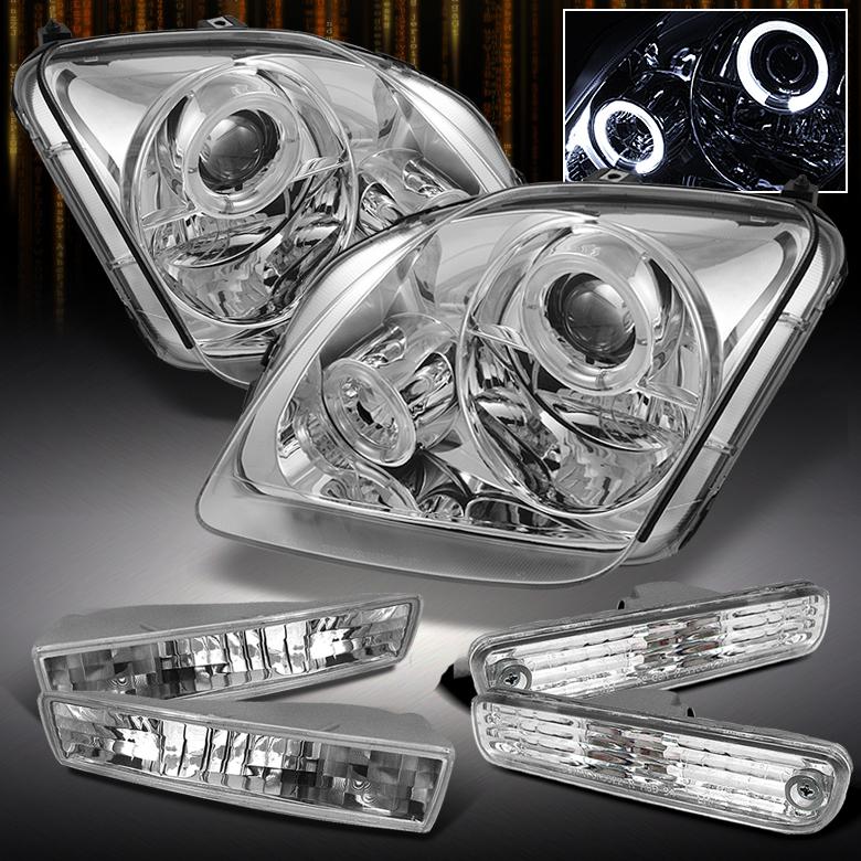 97-01 prulude clear halo projector headlights+clear front&rear bumper signal