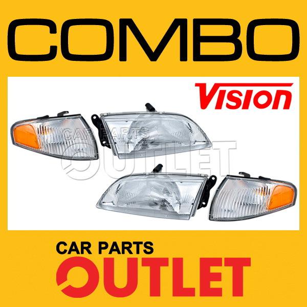 98-99 mazda 626 head lamp+corner light composite only left+right pair set new