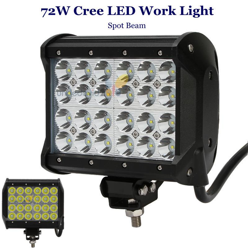 72w 7" quad row cree led work light spot beam lamp 4x4 offroad jeep suv truck