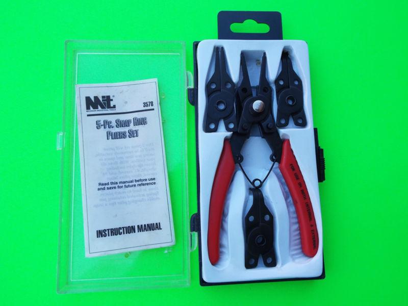 Mit 3578 5pc. snap ring pliers set vintage new in original box