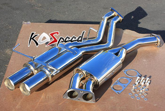 Stainless steel 3.5"dual muffler catback cat back exhaust system 95-98 240sx s14