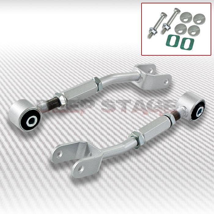 02-08 350z g35 vq35de adjustable mild steel rear camber toe control arms silver