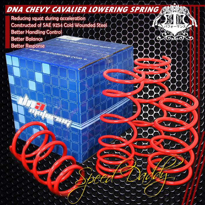 2" drop front+rear suspension lowering springs 95-05 chevy cavalier/sunfire red