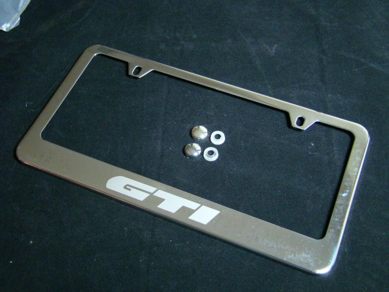 Volkswagen  gti  chrome license plate frame stainless steel 