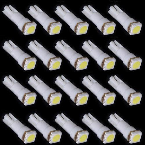 20x t5 white 58 70 73 74 dashboard gauge 1 5050 smd led wedge lamp bulb light