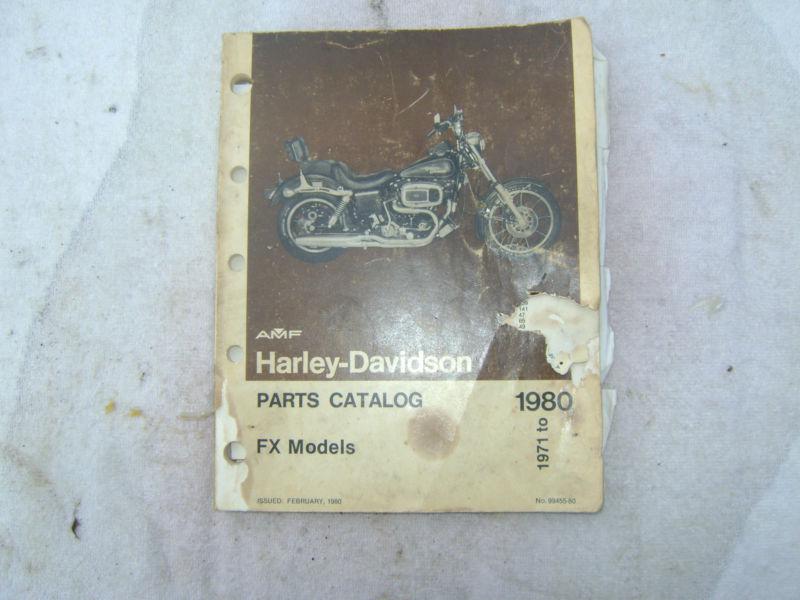 Harley 1971 to 1980 hd parts catalog fx models fxs-1200 fxe-1200 fxfe-80 fx-1200