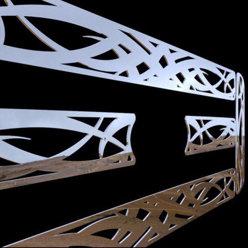 Ford superduty 05-07 tribal polished stainless truck grill insert add-on trim