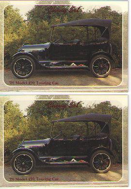 1920 chevy touring car baseball card sized cards - lot of 2 - must see !!