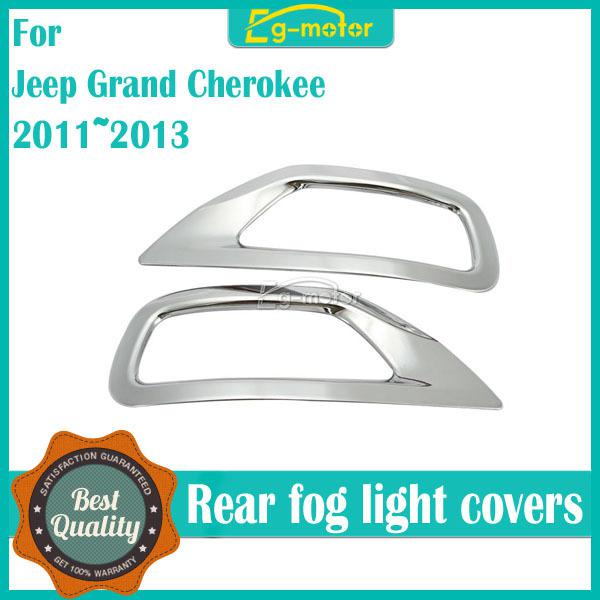 2x chrome rear fog light lamp cover trim fit for jeep grand cherokee 2011 - 2013