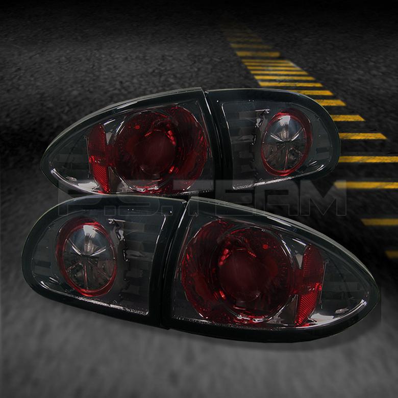 Smoked 95-02 chevy cavalier base ls rs z24 4pcs tail brake lights w/trunk piece