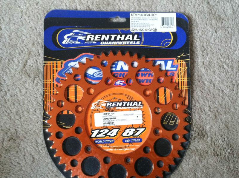 Ktm renthal ultralite 51 tooth orange sprocket