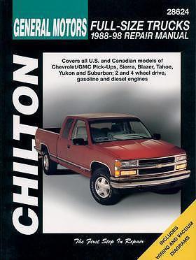 1988-1998 chevy 1/2 ton 3/4 ton and 1 ton chilton paper repair manual