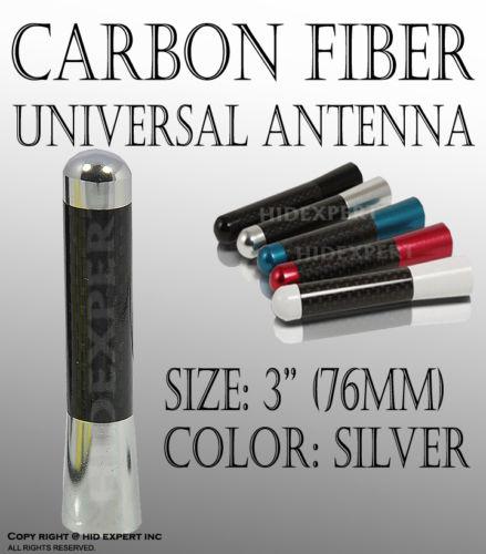 Chevrolet silver color 3" carbon fiber mini pef. fit racing antenna ge5alb usdot