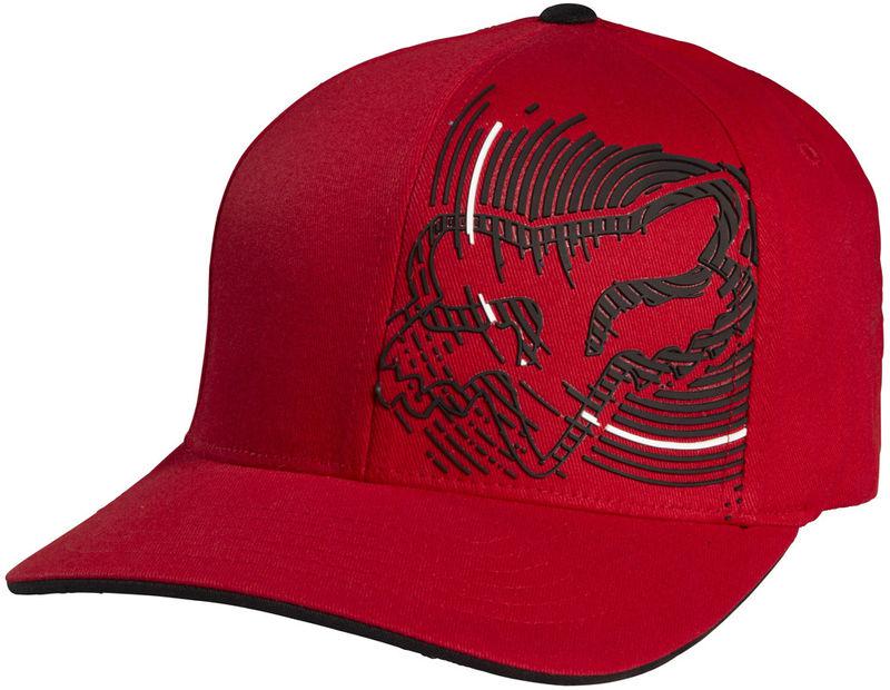 Fox drafter red fitted flexfit medium profile hat cap hats mx 2014 black