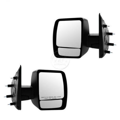 Mirror manual black textured pair set for 12-13 nissan nv 1500 2500 3500 new