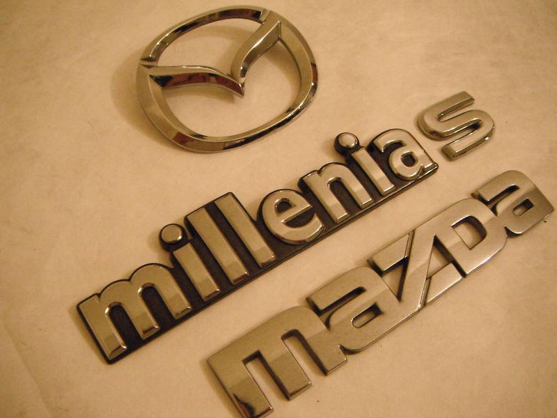 Mazda millenia s supercharged oem trunk emblem set 95-02  silver chrome 