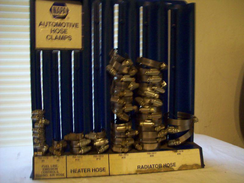 Vtg napa parts store automotive hose clamps display