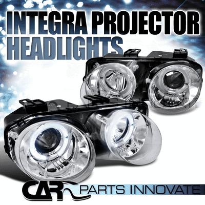 1998-2001 integra dual halo projector headlights clear head lamps