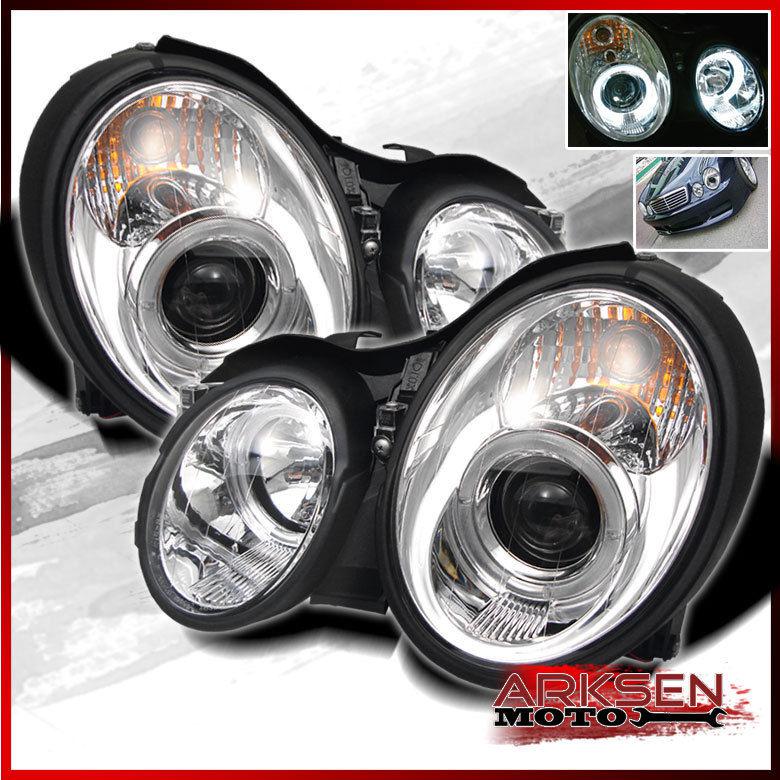 98-02 mercedes clk-class w208 dual halo rims projector head lights front lamps