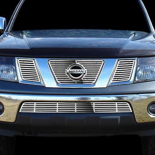 Nissan frontier 09-11 horizontal billet polished stainless grill insert cover