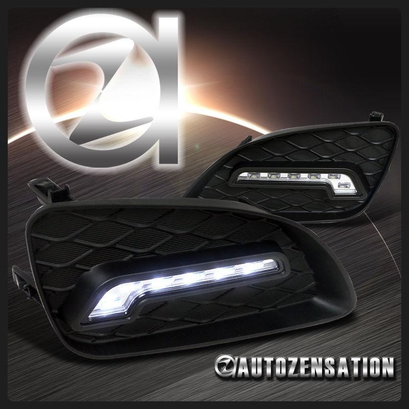 10-11 toyota camry black cover smd led drl bumper driving fog lights kit