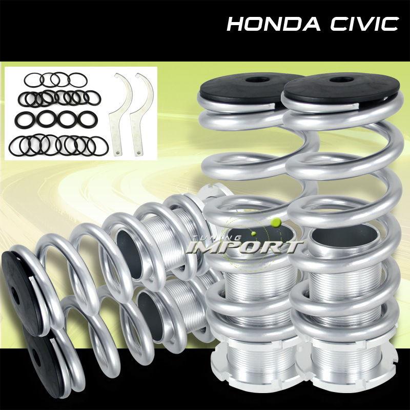 Honda acura da6 ek new silver coilover lowering springs integra civic del sol