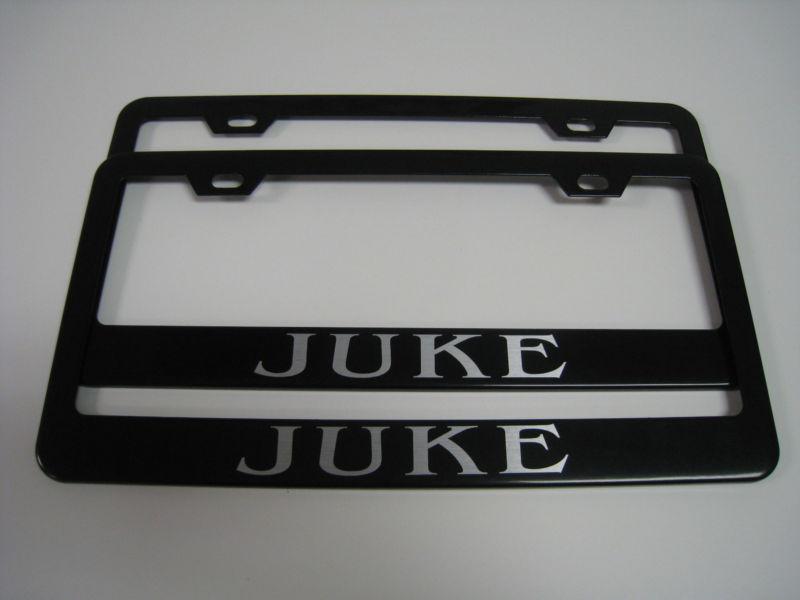 (2) black coated metal license plate frame - nissan "juke"