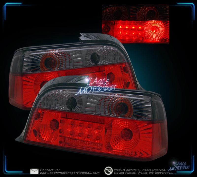 1992-1998 bmw e36 3 series 2 door coupe led smoke tint tail lights rear lamps