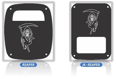Jeep tail light covers grim reaper cj yj tj jk models black new decorative