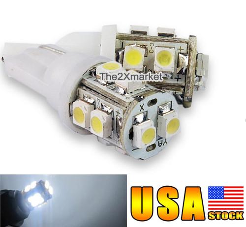 2pcs t10 168 194 car led 10 smd light bulb bulbs lamp side wedge 12v white new