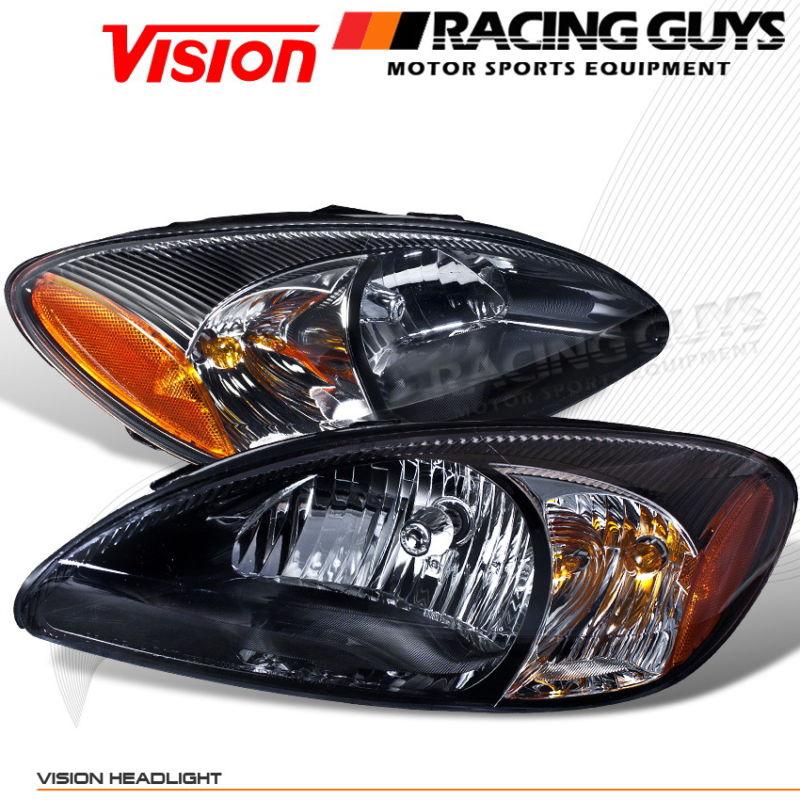 New vision sedan 4 door head lights lamps pair black left+right assembly set