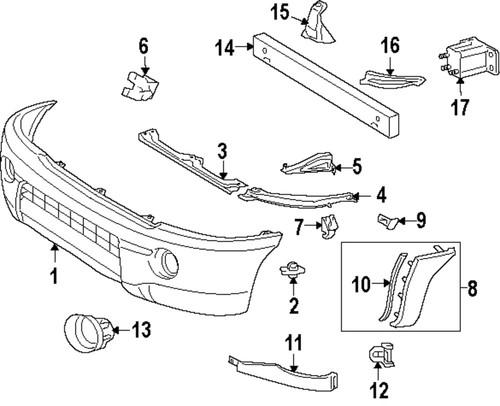 Toyota oem 5252104040 front bumper-upper retainer